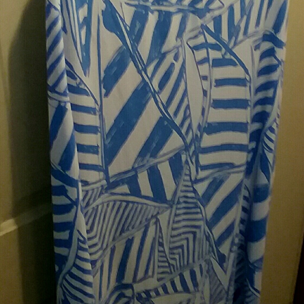 Lilly Pulitzer Blue and White Maxi Skirt